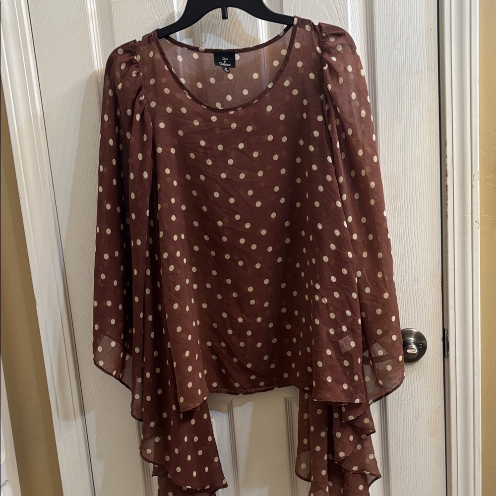 2tot & Delicious Brown Polka Dot Blouse